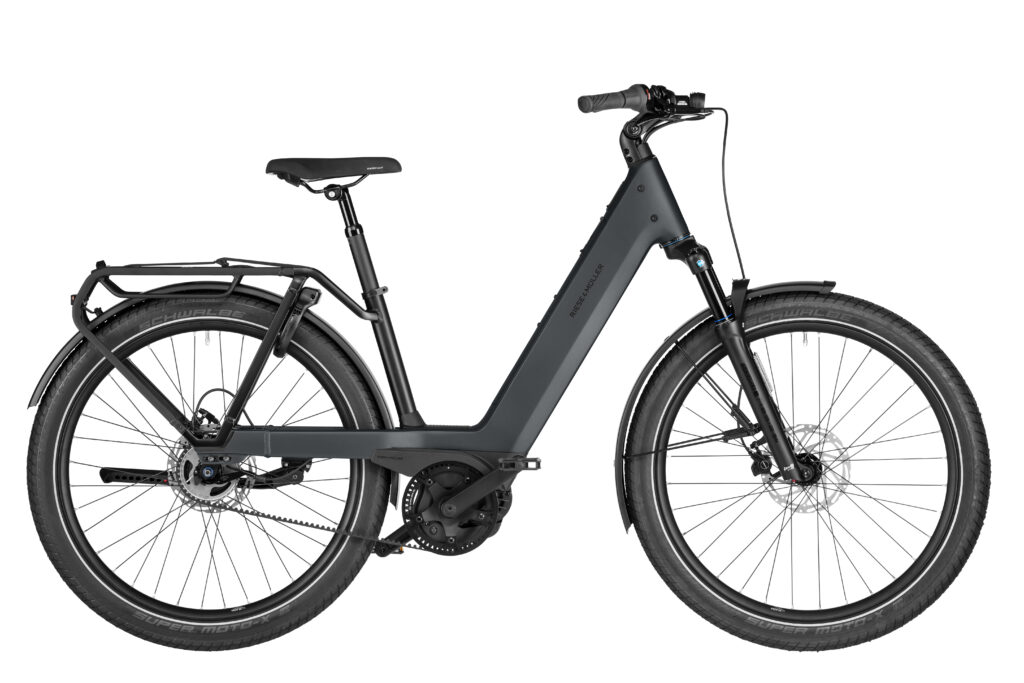 Riese & Müller Nevo 5 Silent Core. E-bike met bosch middenmotor, lage instap en riemaandrijving